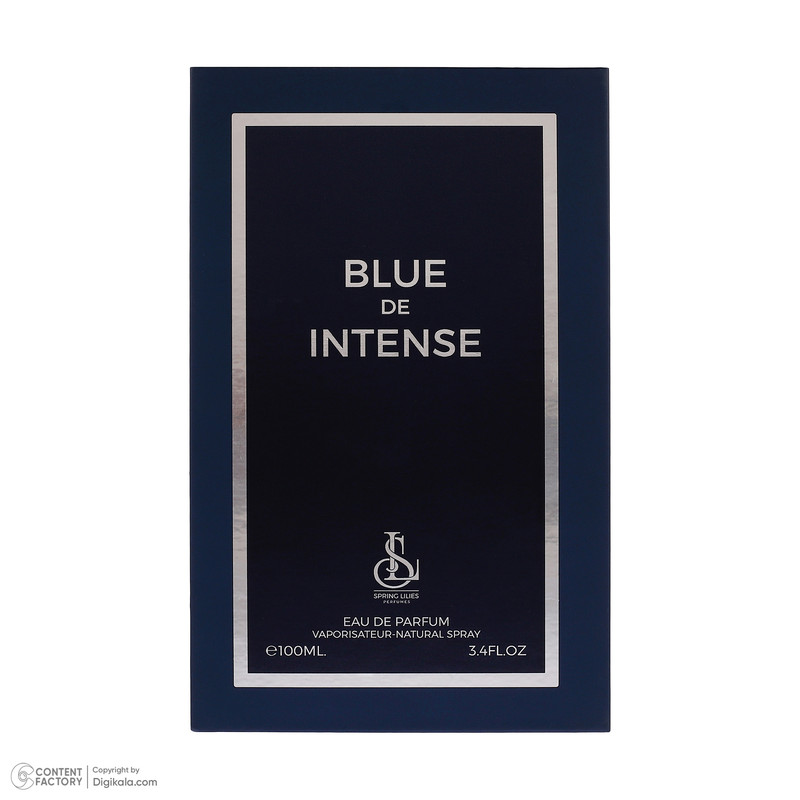 ادو پرفیوم مردانه اسپرینگ لیلیز مدل Blue De Intense با رایحه خنک حجم 100 میلی لیتر