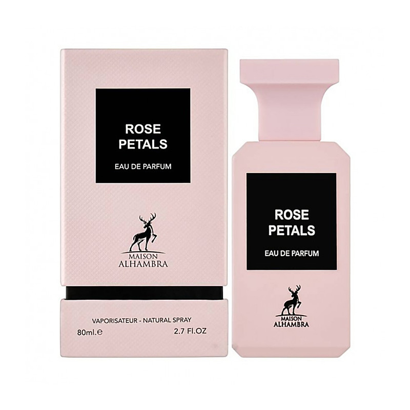 ادوپرفیوم الحمبرا مدل  Rose Petals با رایحه معتدل حجم 80 میلی‌لیتر