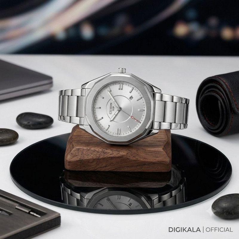 ساعت مچی عقربه ای مردانه صفحه خطی تقویم دار کد cit_05