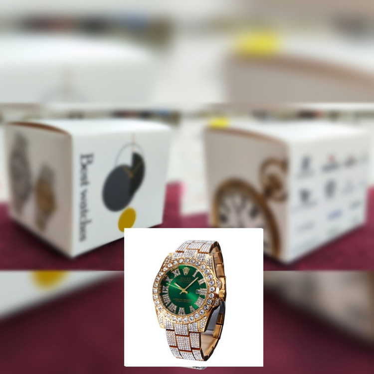 ساعت مچی عقربه ای مدل فول نگین استون قفل مخفی کد 11