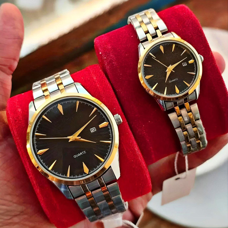 ست ساعت مچی عقربه ای زنانه و مردانه مدل کلاسیک 04