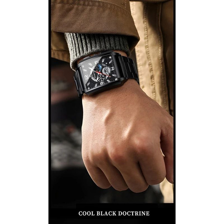 ساعت مچی عقربهای مردانه بین باند کوارتز مدل صفحه طرحدار تک موتور کد 02