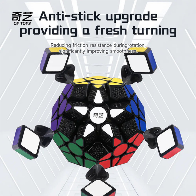 مکعب روبیک چی ای مدل مگامینکس کای وای کایهنگ دبلیو 3×3 QY Megaminx QiHeng Black W