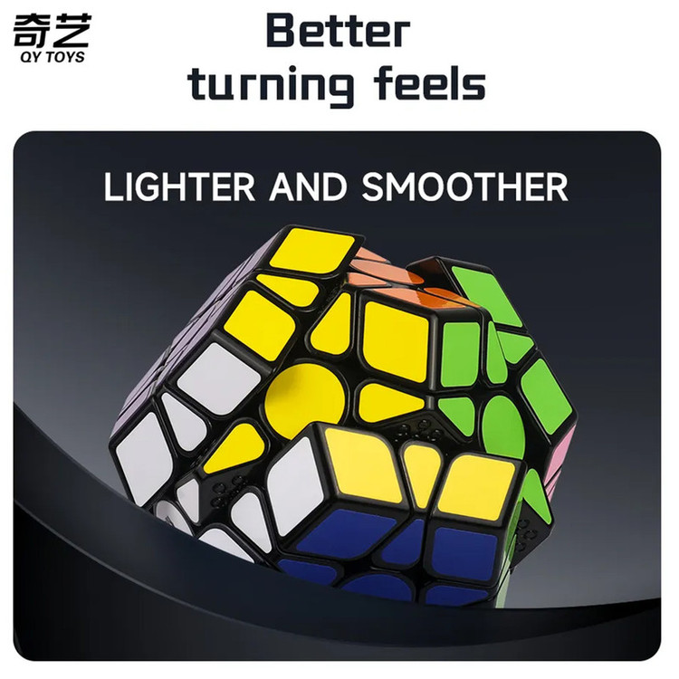 مکعب روبیک چی ای مدل مگامینکس کای وای کایهنگ دبلیو 3×3 QY Megaminx QiHeng Black W