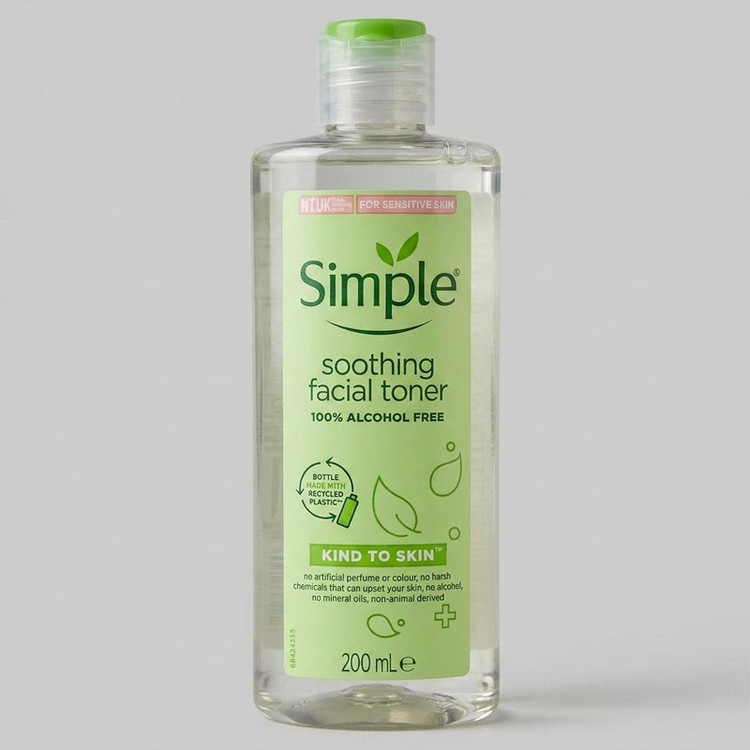 تونر پاک کننده صورت سیمپل مدل Soothing حجم 200 میلی لیتر