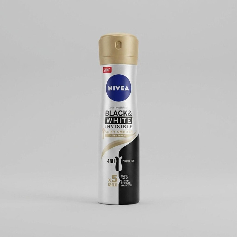 اسپری ضد تعریق زنانه نیوآ مدل Black and White Silky Smooth حجم 150 میلی لیتر