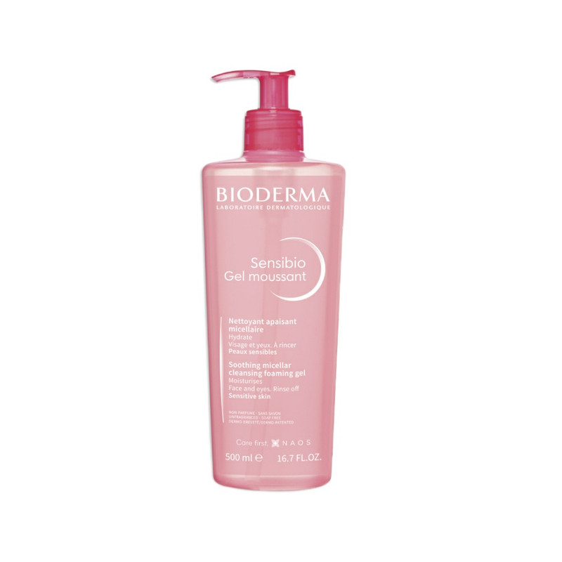 ژل شستشوی صورت بایودرما مدل Sensibio Moussant حجم 500 میلی لیتر