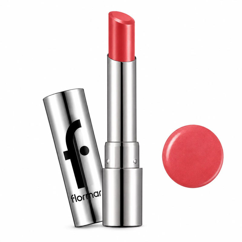 رژ لب جامد براق فلورمار مدل SHEER UP رنگ هلویی پررنگ شماره 05
