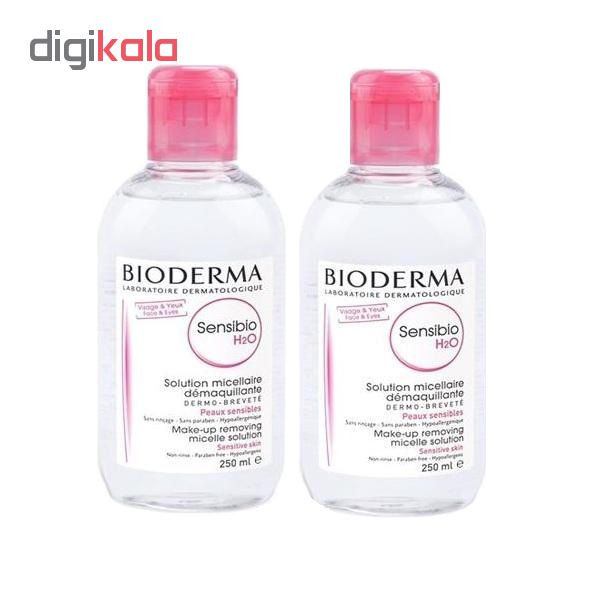 محلول پاک کننده آرایش بایودرما مدل Sensibio H2O حجم 250 میلی لیتر مجموعه 2 عددی