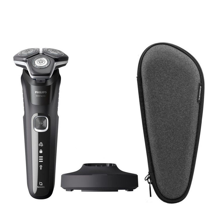 ماشین اصلاح موی صورت فیلیپس مدل S5898 با تکنولوژی Skin IQ و سنسور Power Adapt، ضد آب، تیغه استیل پیشرفته خودتیزشونده، شارژ سریع 5 دقیقهای، مدت استفاده 60 دقیقه، دارای خط زن، استند و کیف نگهداری