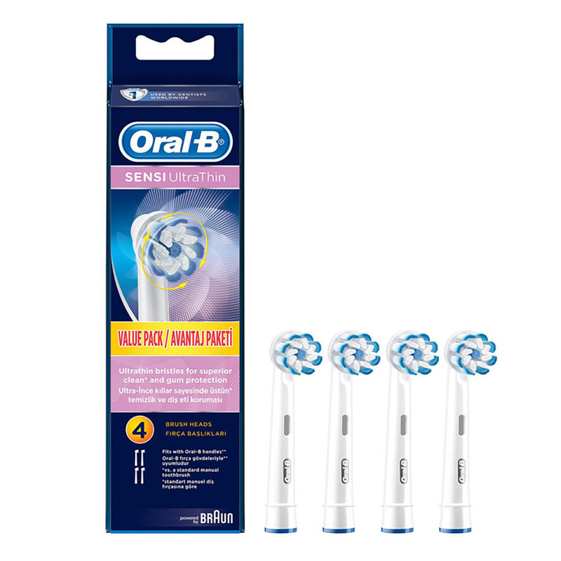 مسواک برقی اورال-بی مدل Professional Care 500 به همراه سری یدک مسواک برقی اورال بی مدل Oral-B Sensi UltraThin بسته 4 عددی