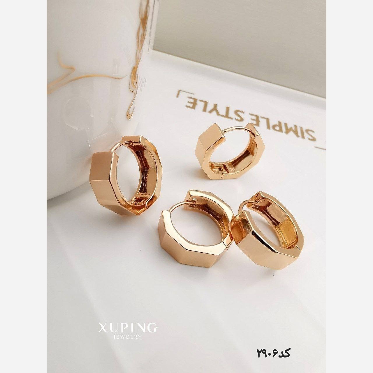 کد2906 گوشواره از برند معروف ژوپینگ طرح طلا با آبکاری طلا
