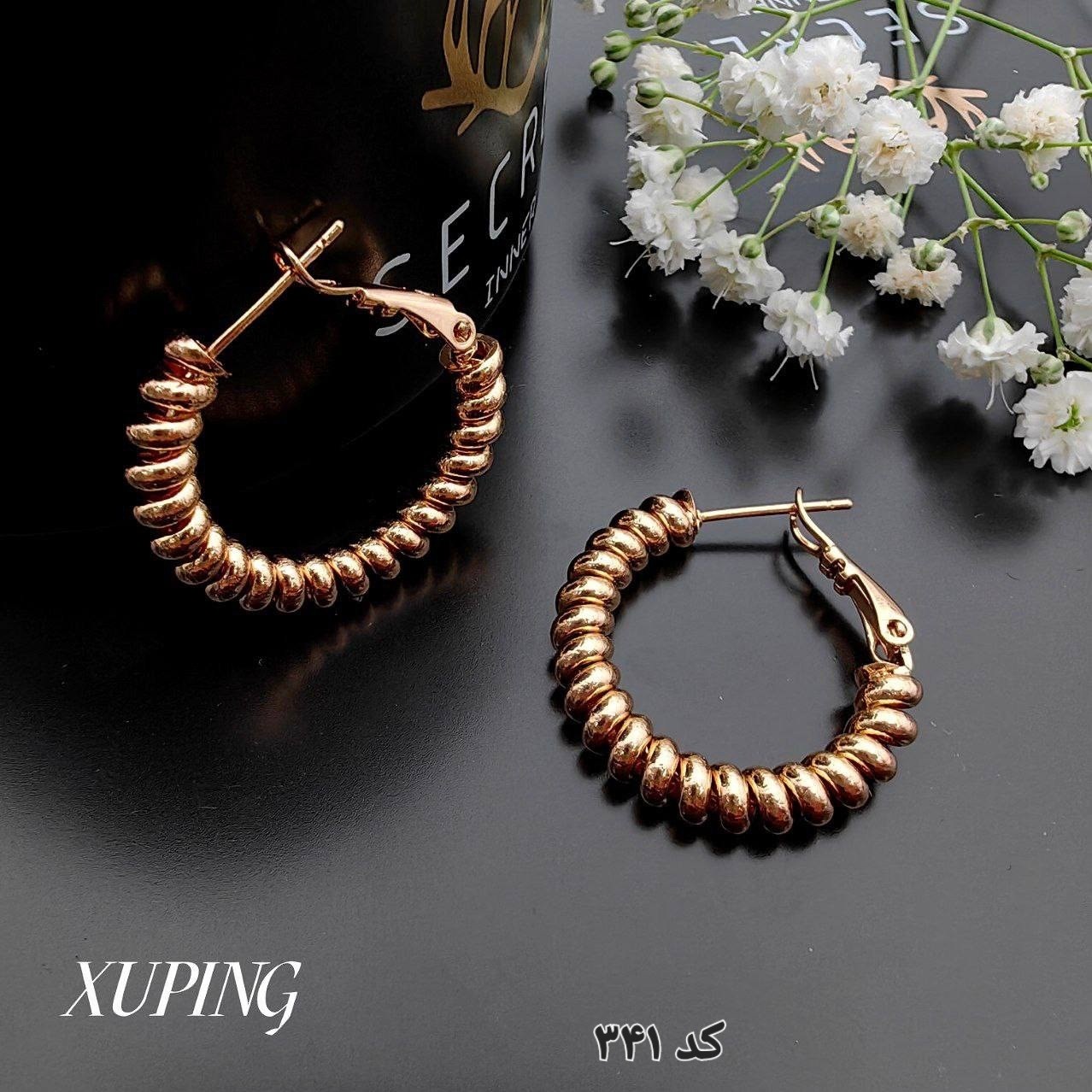کد341 گوشواره از برند معروف ژوپینگ طرح طلا با آبکاری طلا
