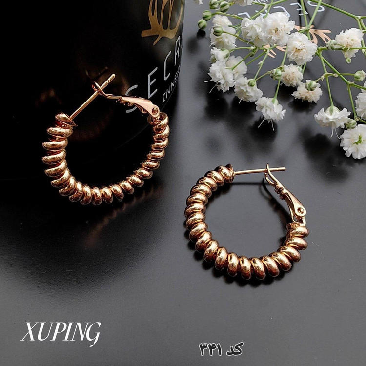 کد341 گوشواره از برند معروف ژوپینگ طرح طلا با آبکاری طلا