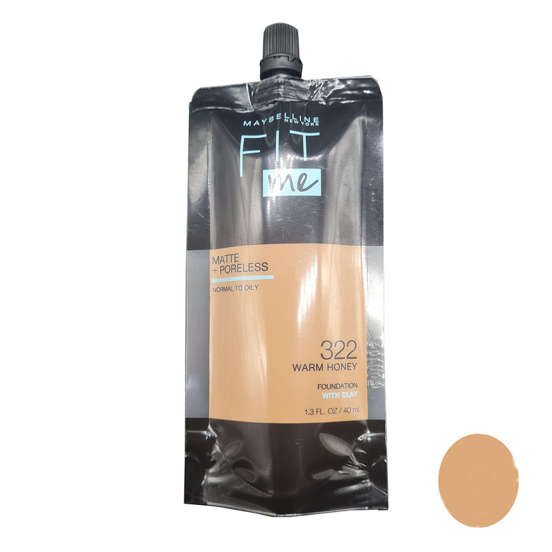 کرم پودر میبلین مدل fit me شماره 322 حجم 40 میلی لیتر