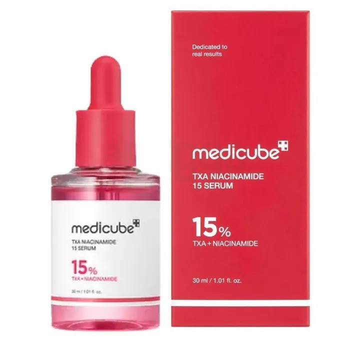 سرم روشن کننده پوست مدیکیوب مدل TXA + NIACINAMIDE 15% مناسب برای انواع پوست حجم 30 میلی لیتر