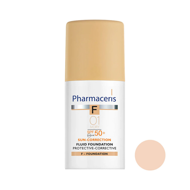 کرم ضد آفتاب رنگی صورت فارماسریز SPF 50 مدل Pharmaceris Sun-Correction محافظ UVB/UVB مناسب انواع پوست شماره 01 حجم 30 میلی‌لیتر