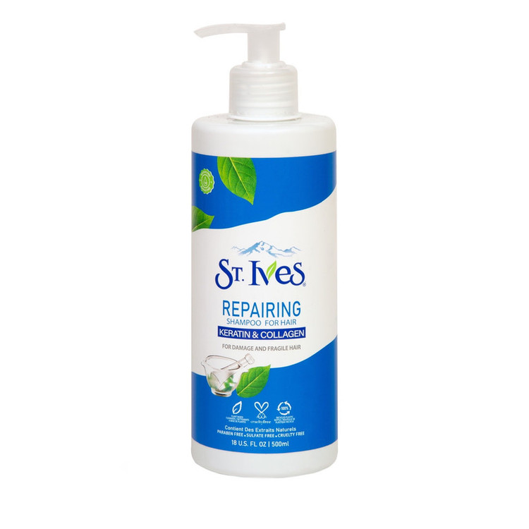 شامپو تقویت کننده و ترمیم کننده مو اس تی.ایوز سری KERATIN COLLAGEN حجم 500 میلی لیتر