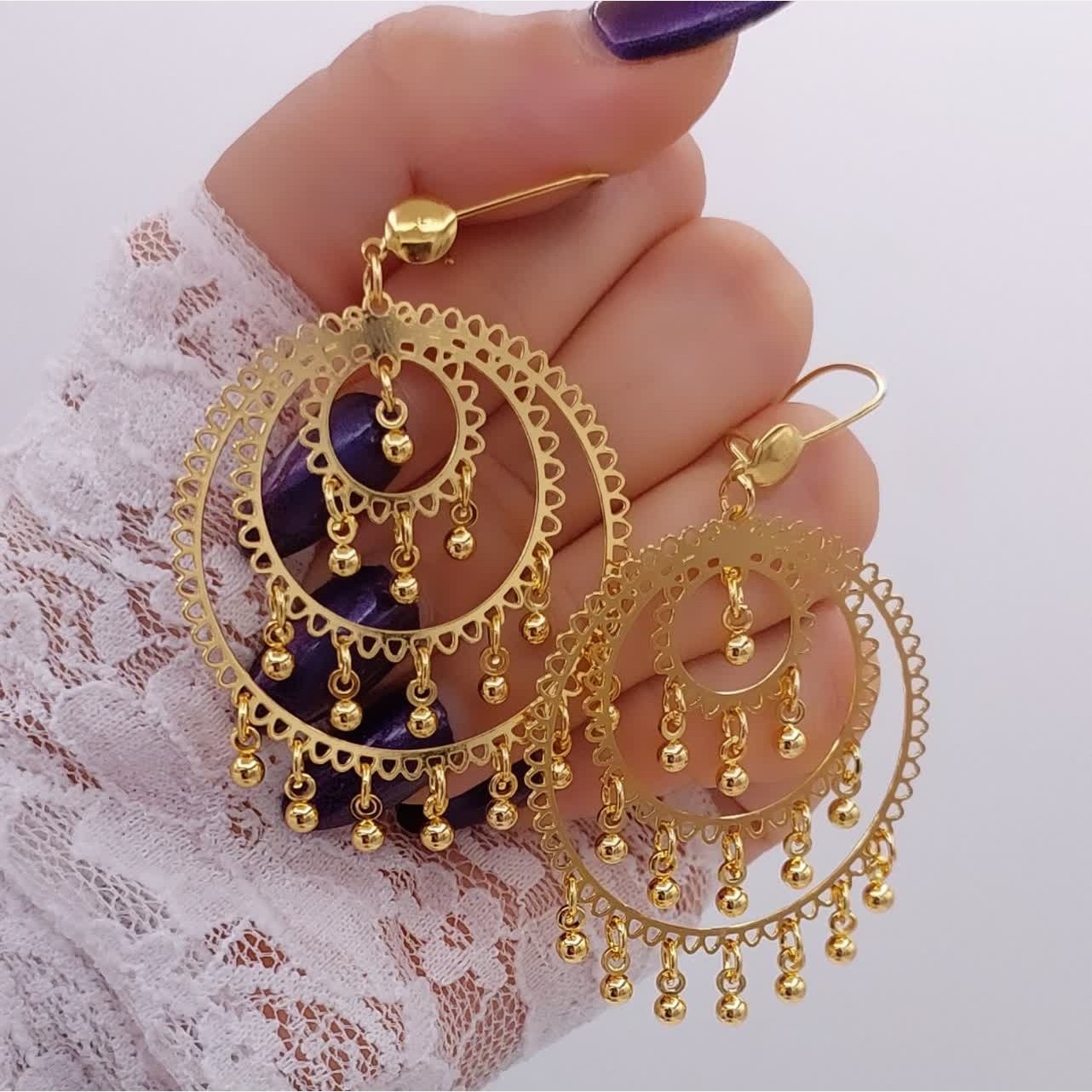 گوشواره بحرینی آویز گوی
