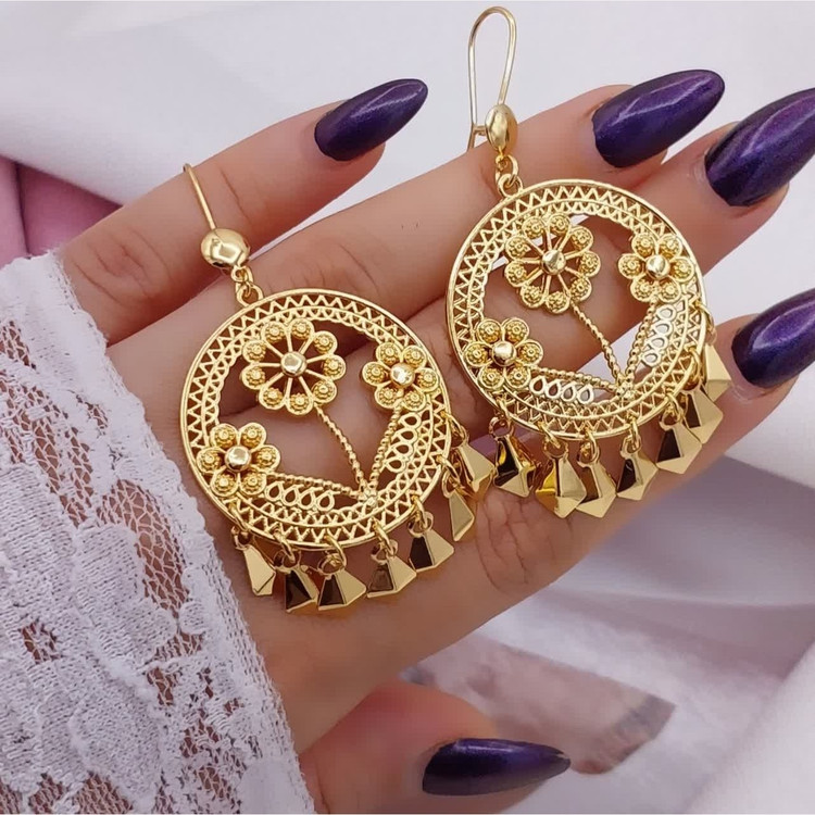 گوشواره آویز طرح گل