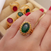 انگشتر بیضی رنگی