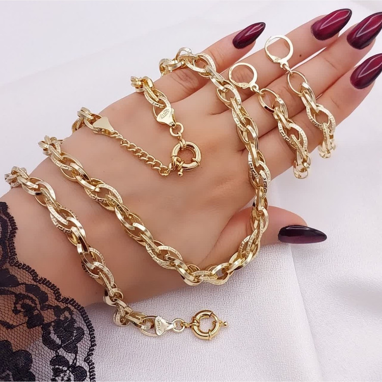 سرویس حلقه ای طرح طلا با قفل ملوانی