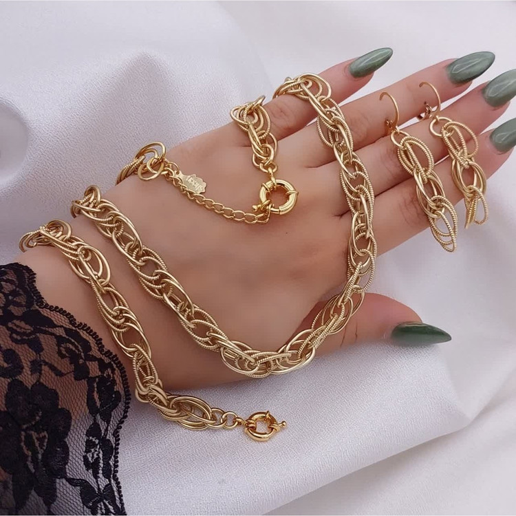 سرویس حلقه ای طرح طلا با قفل ملوانی