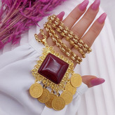 پلاک لوزی عقیق و فیروزه اصل