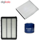 فیلتر روغن خودرو هیوندای جنیون پارتز مدل 2630035504 مناسب برای توسان به همراه فیلتر کابین و فیلتر هوا