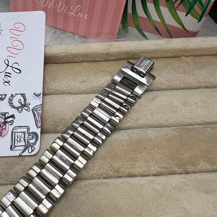 دستبند رولکس نقره ای طرح طلای استیل وارداتی رنگ ثابت مردانه و زنانه 12 میل