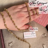 سرویس طرح طلا تیفانی گردنبند دستبند و گوشواره استیل