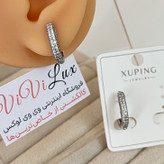 گوشواره ژوپینگ نقره ای جواهری اورجینال روکش طلا رنگ ثابت استفاده روزانه و حمام