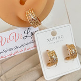 گوشواره ژوپینگ اورجینال روکش طلا رنگ ثابت استفاده روزانه و حمام