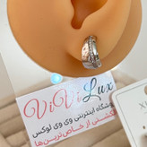 گوشواره ژوپینگ نقره ای اورجینال روکش طلا رنگ ثابت استفاده روزانه و حمام