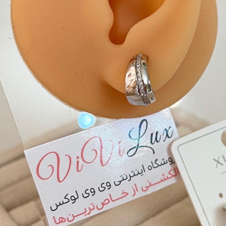گوشواره ژوپینگ نقره ای اورجینال روکش طلا رنگ ثابت استفاده روزانه و حمام