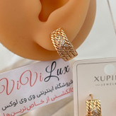 گوشواره ژوپینگ اورجینال روکش طلا رنگ ثابت استفاده روزانه و حمام