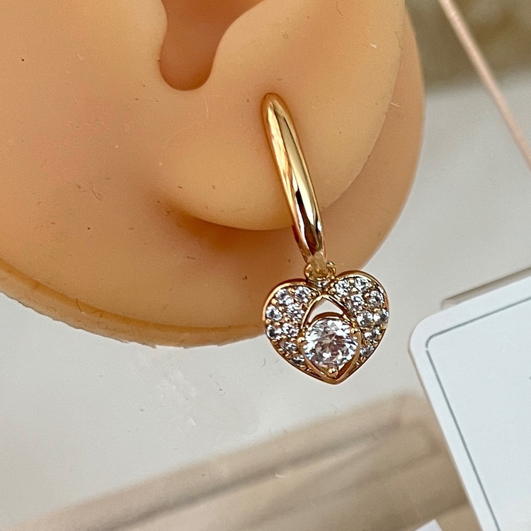 گوشواره ژوپینگ اورجینال روکش طلا 18 عیار رنگ ثابت استفاده روزانه و حمام