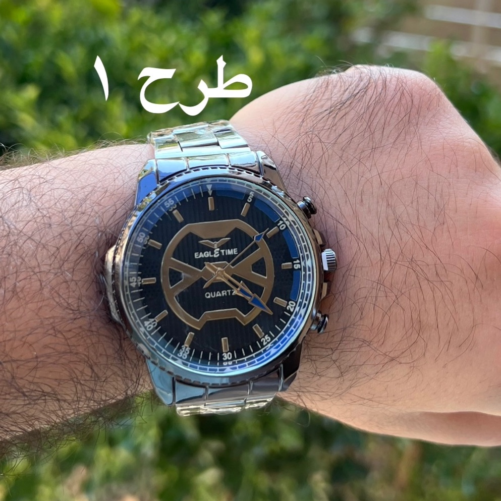 ساعت تمام مشکی مردانه و پسرانه بند فلزی شیک