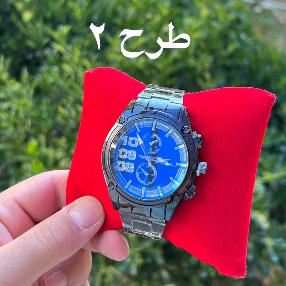ساعت تمام مشکی مردانه و پسرانه بند فلزی شیک