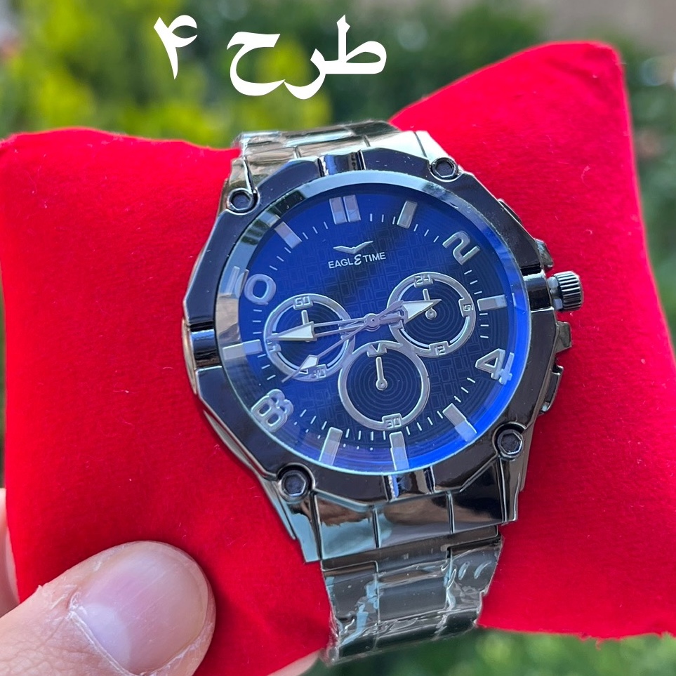 ساعت تمام مشکی مردانه و پسرانه بند فلزی شیک