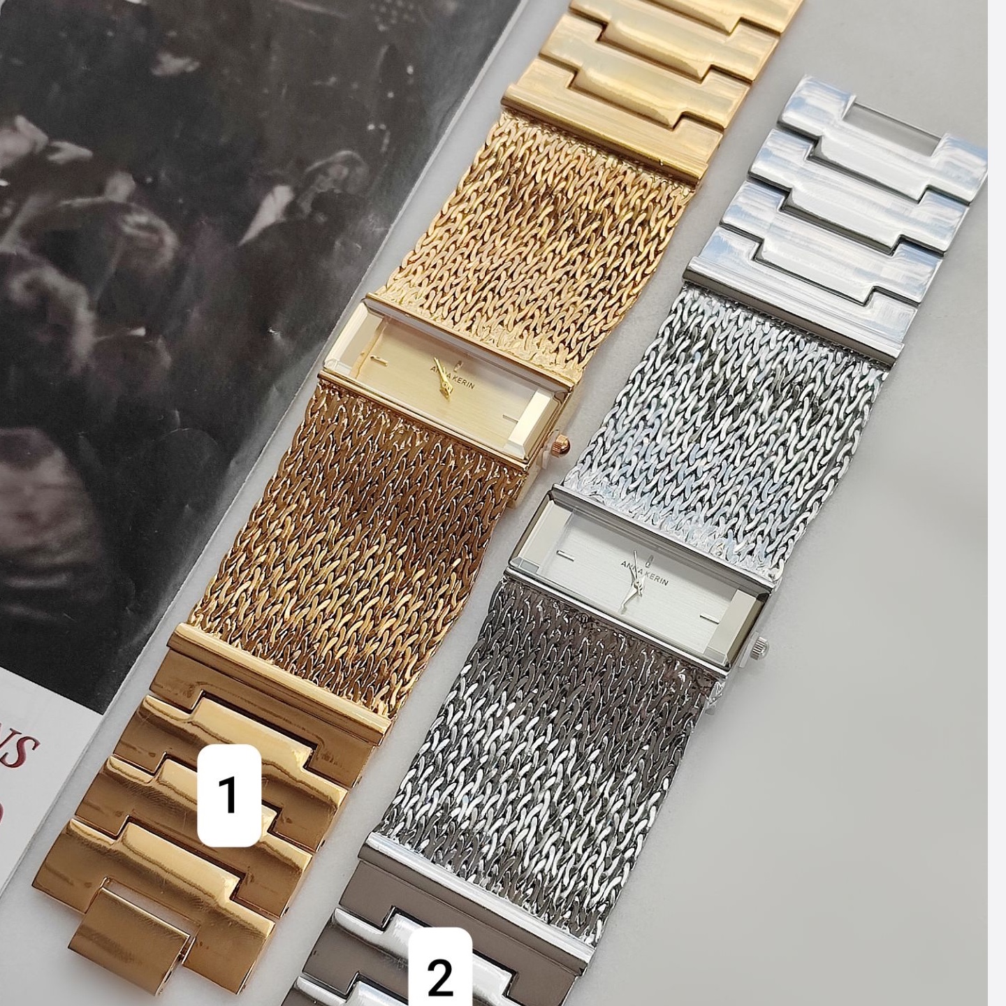 ساعت زنانه اورجینال لوکس برند Anna Kerin کپی طلا آبکاری طلا