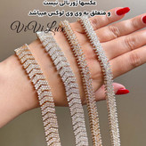 دستبند نگین اتریشی ضمانت دار روکش طلا نگین مخراج کاری کپی طلا