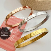 دستبند کارتیه کارتیر برابر با اصل طلای حک دار کیفیت بالا بنگل لاو کارتیه LOVE CARTIER