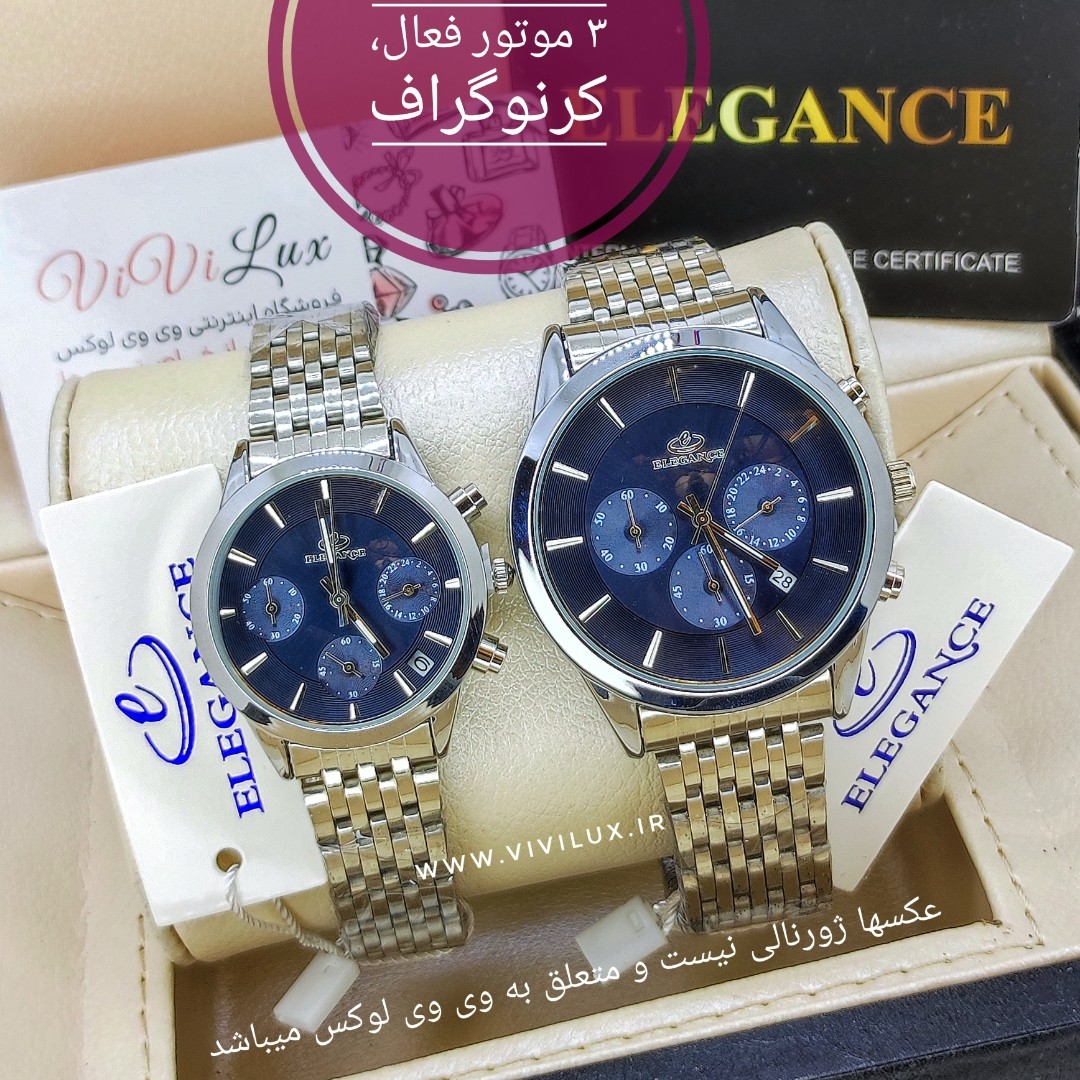 ساعت مردانه سه موتور فعال کرنوگراف الگانس شیک و لوکس ELEGANCE