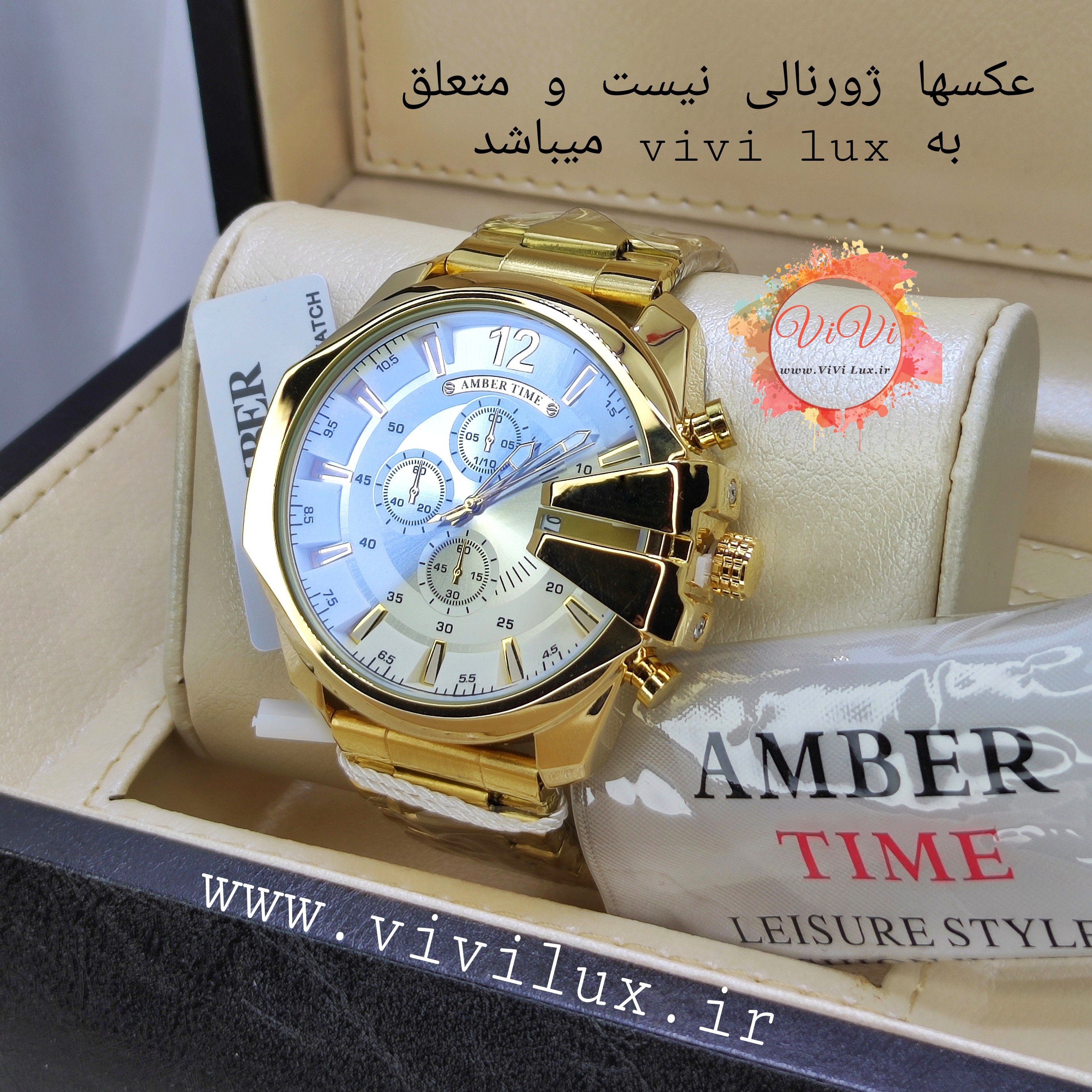 ساعت اورجینال شاخ دار AMBER TIME طرح دیزل شاخدار کیفیت عالی DIESEL