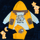 ست 3 تکه لباس نوزادی مدل Happy Dog کد Za3