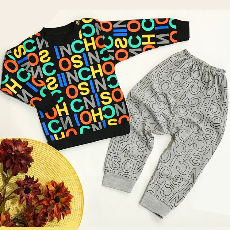 ست سویشرت و شلوار راحتی بچگانه مدل الفبا کد Al.P2