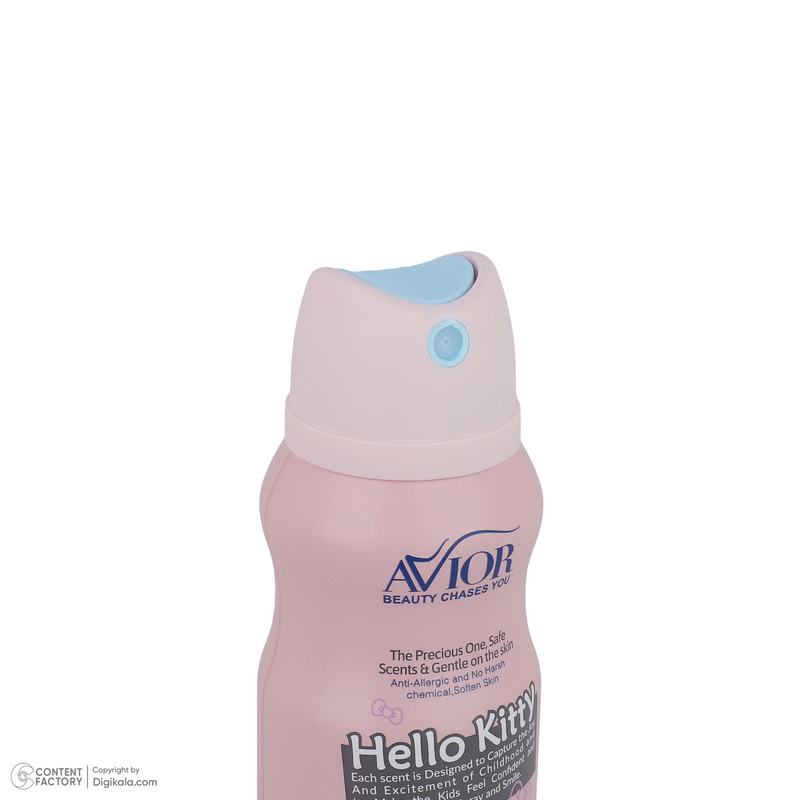 اسپری بدن کودک اویور مدل hello kitty حجم 130 میلیلیتر با رایحه گرم مناسب زمستان به همراه بادی اسپلش اویور مدل hello kitty حجم 60 میلیلیتر و بالم لب اویور مدل hello kitty با وزن 2.8 گرم