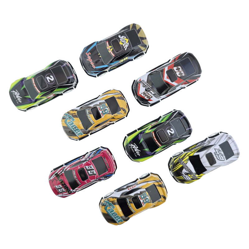 ست ماشین بازی عقب‌کش طرح Mini Car مدل MF5508، طرح اسپرت و مسابقه‌ای، مقیاس 1:64، بدنه فلزی، مجموعه 8 عددی