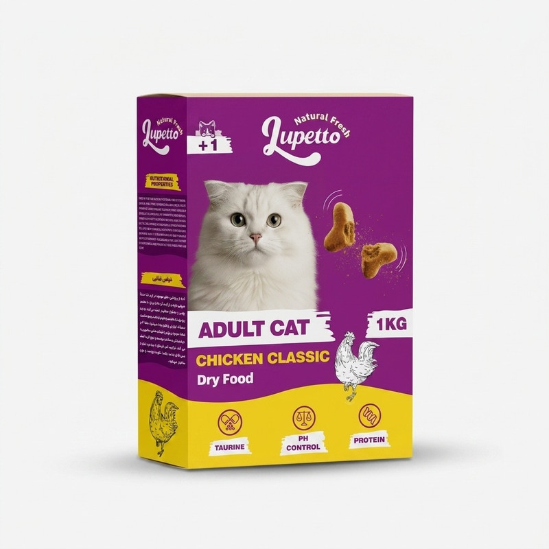 غذا خشک گربه بالغ لوپتو مدل سوپر پرمیوم طعم مرغ وزن 1 کیلوگرم